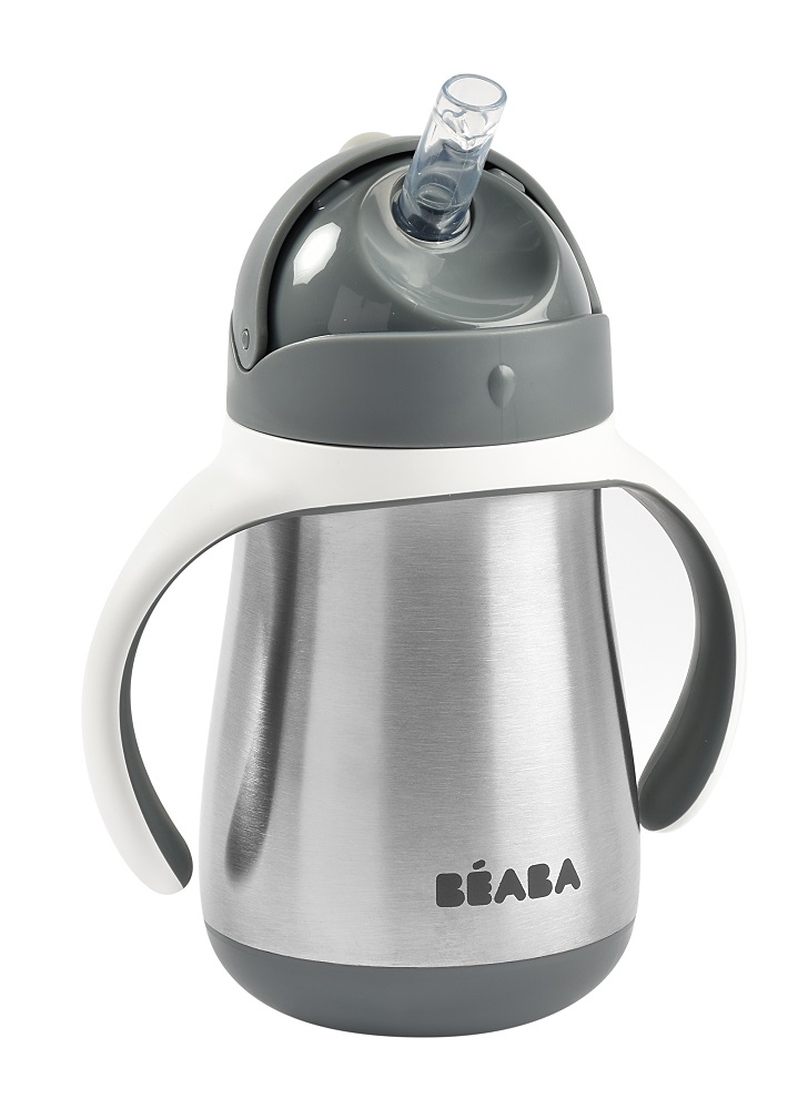 

Поильник Beaba Tasse Paille INOX 250ML M. GREY 913536, Серый, Tasse Paille INOX