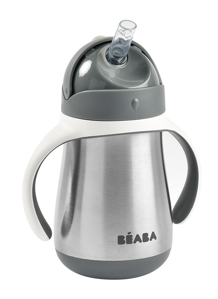 Поильник Beaba Tasse Paille INOX 250ML M. GREY 913536 поильник beaba tasse paille inox 250ml o pink 913482