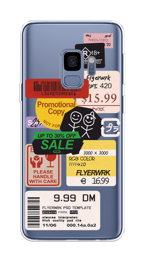 

Чехол на Samsung Galaxy S9 "Коллаж из наклеек", Красный;желтый;зеленый;белый, 25750-1