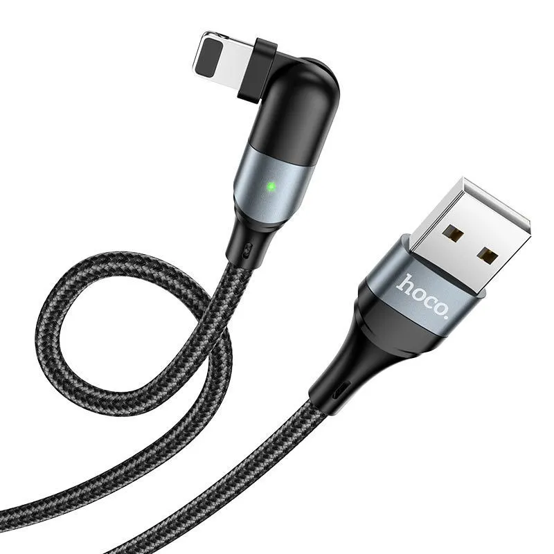 

Кабель для мобильных устройств Lightning-USB Hoco U100 1.2м черный, U100