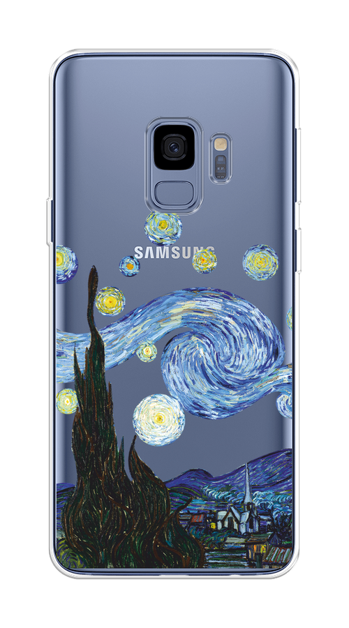 

Чехол на Samsung Galaxy S9 "Ночь Ван Гога", Голубой;синий;черный, 25750-1