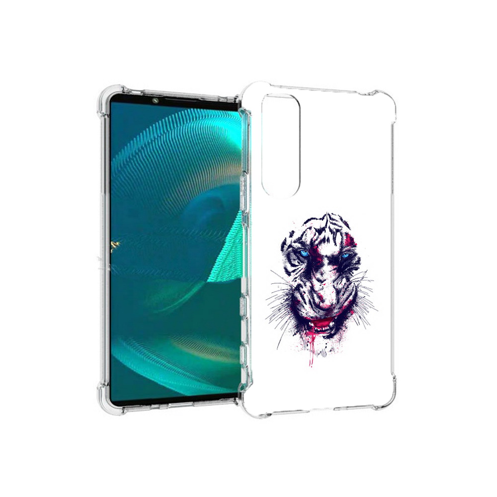 

Чехол MyPads Tocco для Sony Xperia 5 III безумный тигр (PT172137.231.228), Прозрачный, Tocco