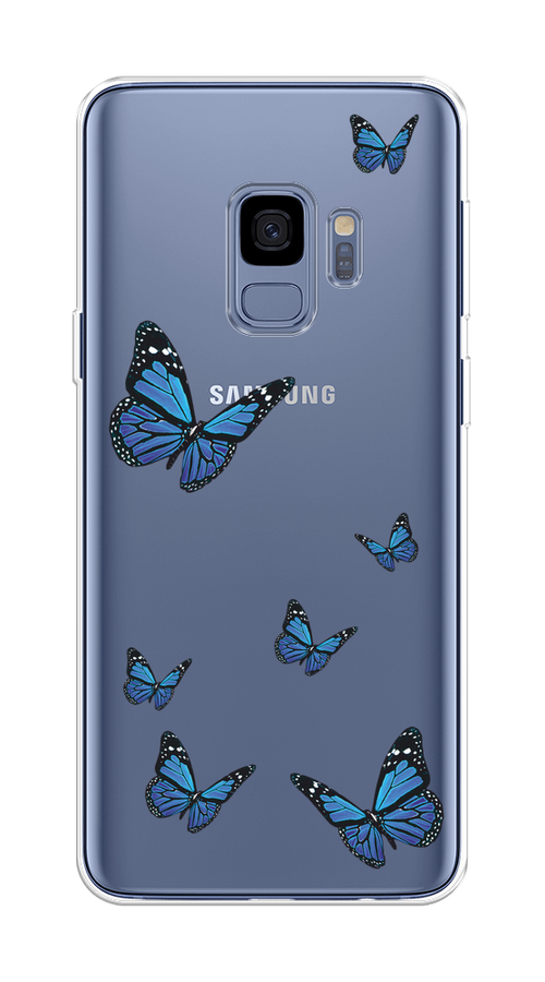 

Чехол на Samsung Galaxy S9 "Blue butterflies", Синий;черный, 25750-1