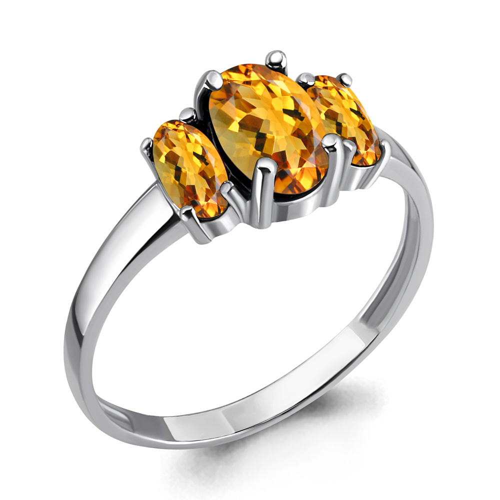 

Кольцо из серебра с цитрином р., Aquamarine 6535406, 6535406_925_р