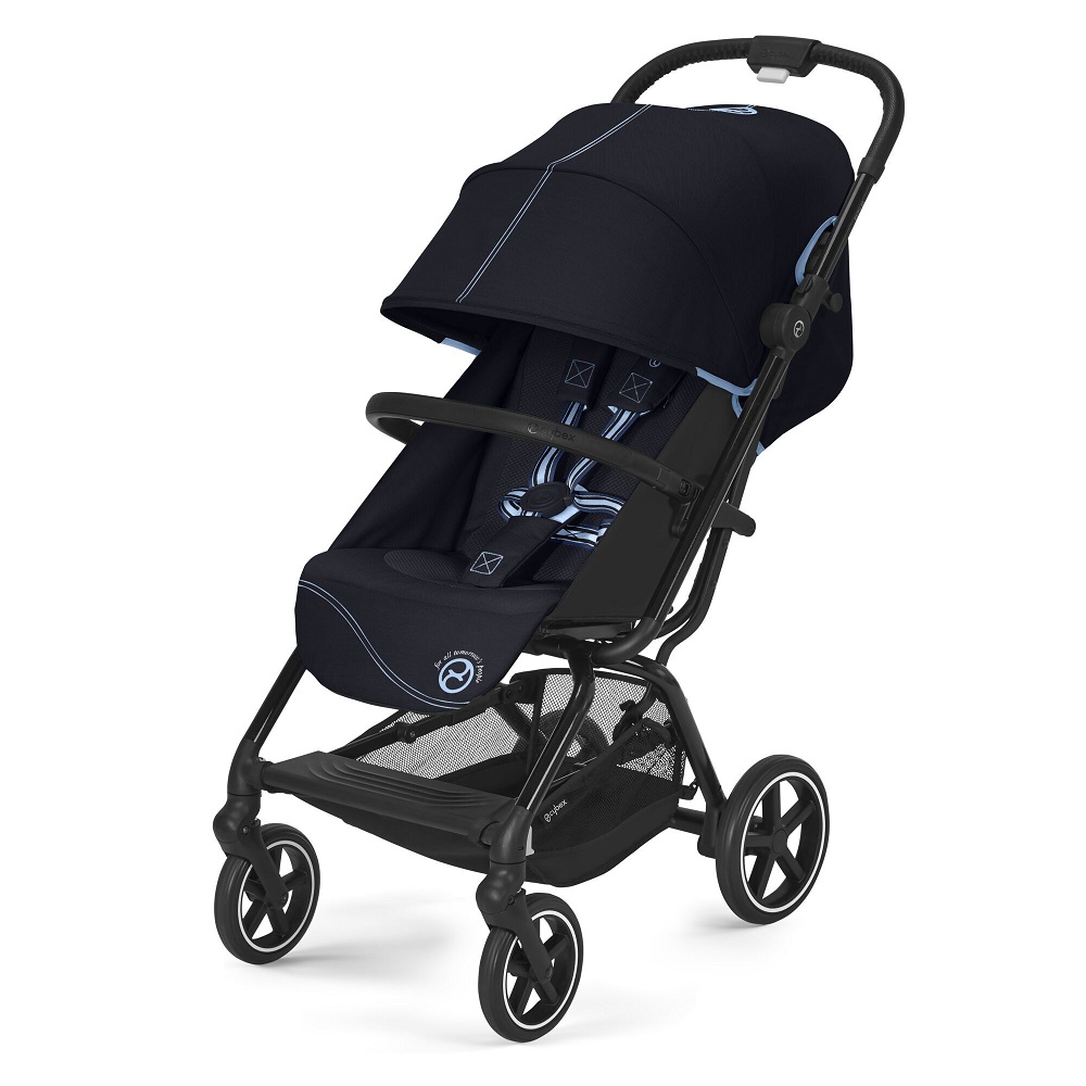 

Коляска прогулочная Cybex Eezy S+ 2 BLK Ocean Blue с бампером 522001191, Cybex Eezy S