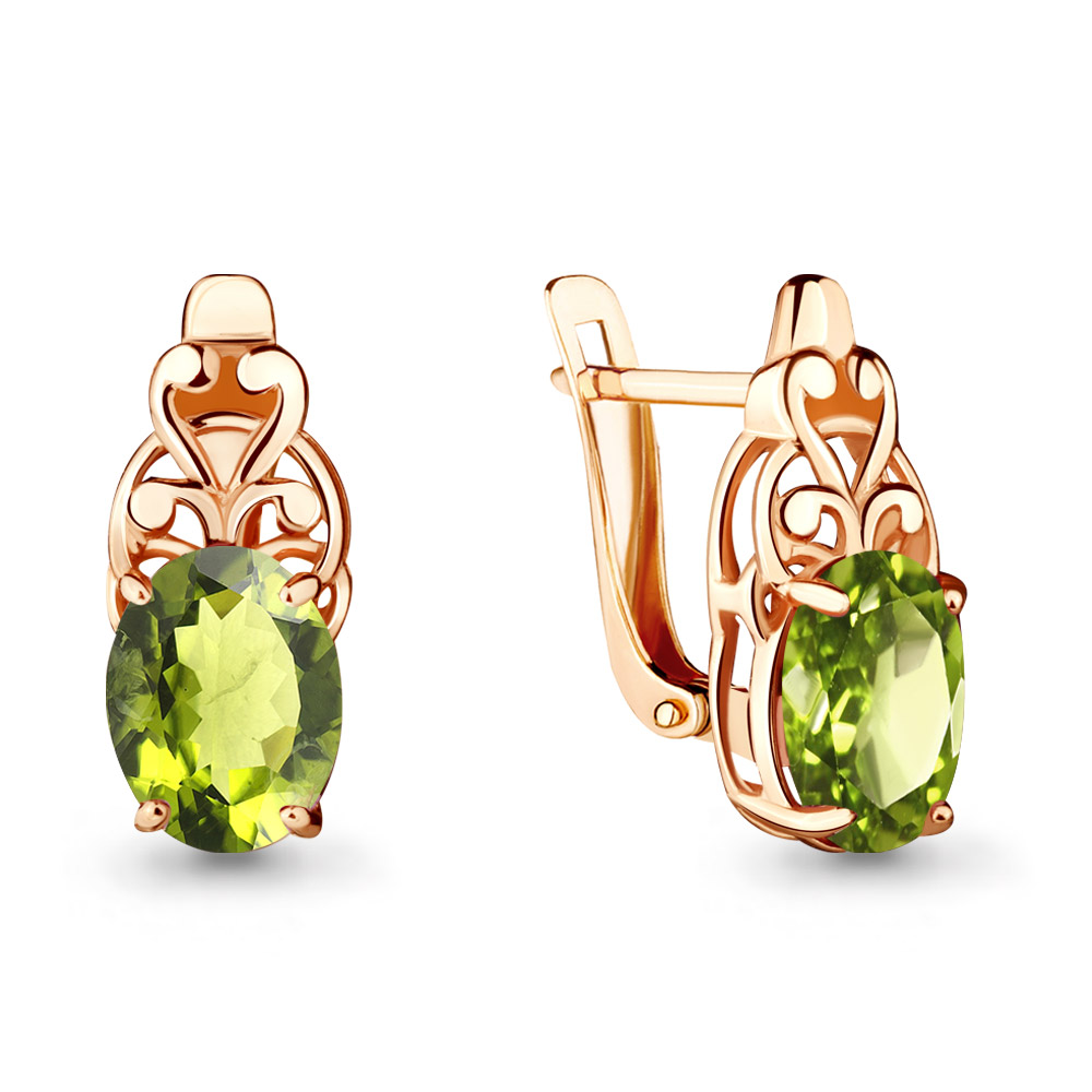 

Серьги из серебра с хризолитом Aquamarine 4476007, 4476007_925_з