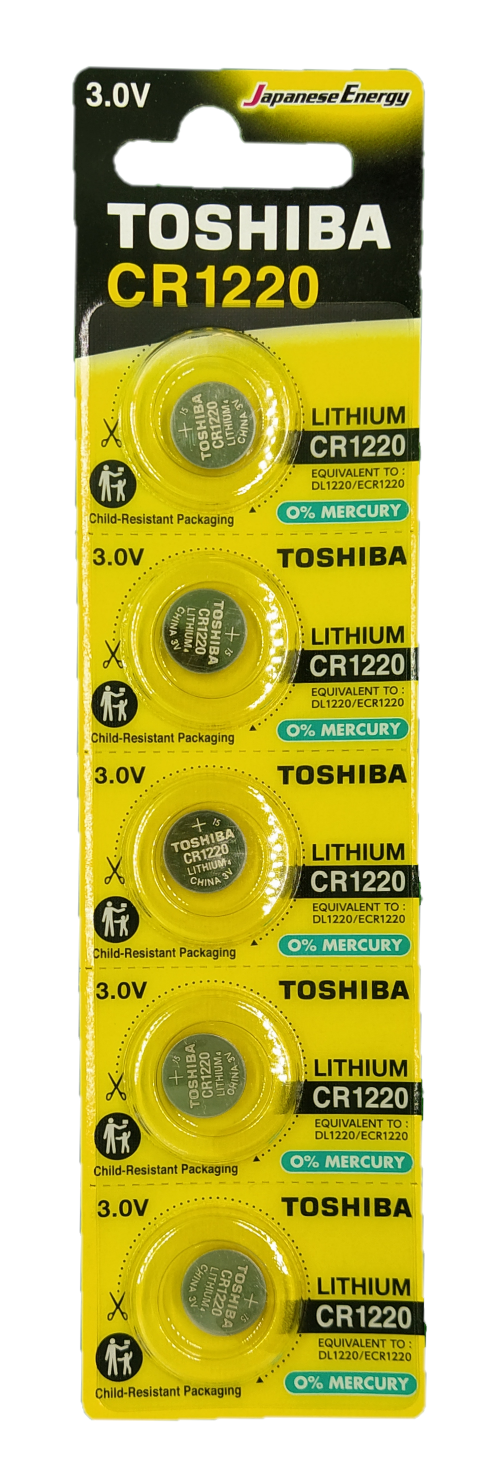 

Батарейки Toshiba CR1220 литиевые Special "отрывной" CR1220 3V, 5шт., Toshiba-3