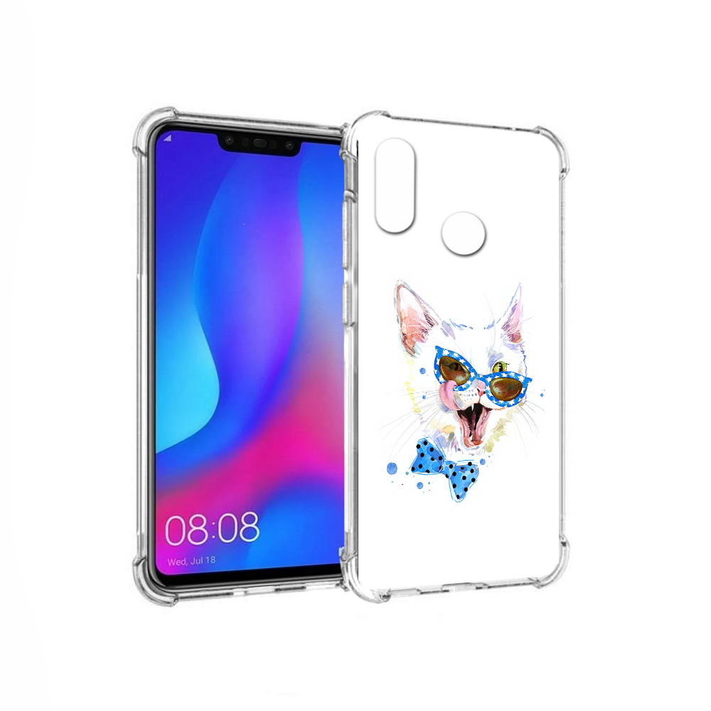

Чехол MyPads Tocco для Huawei Nova 3 белый кот (PT115710.27.229), Прозрачный, Tocco
