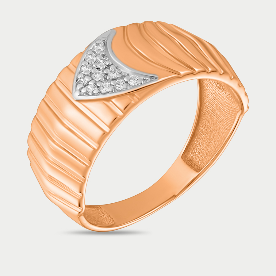 Кольцо из розового золота р. 18,5 Сорокин 70200100, фианит
