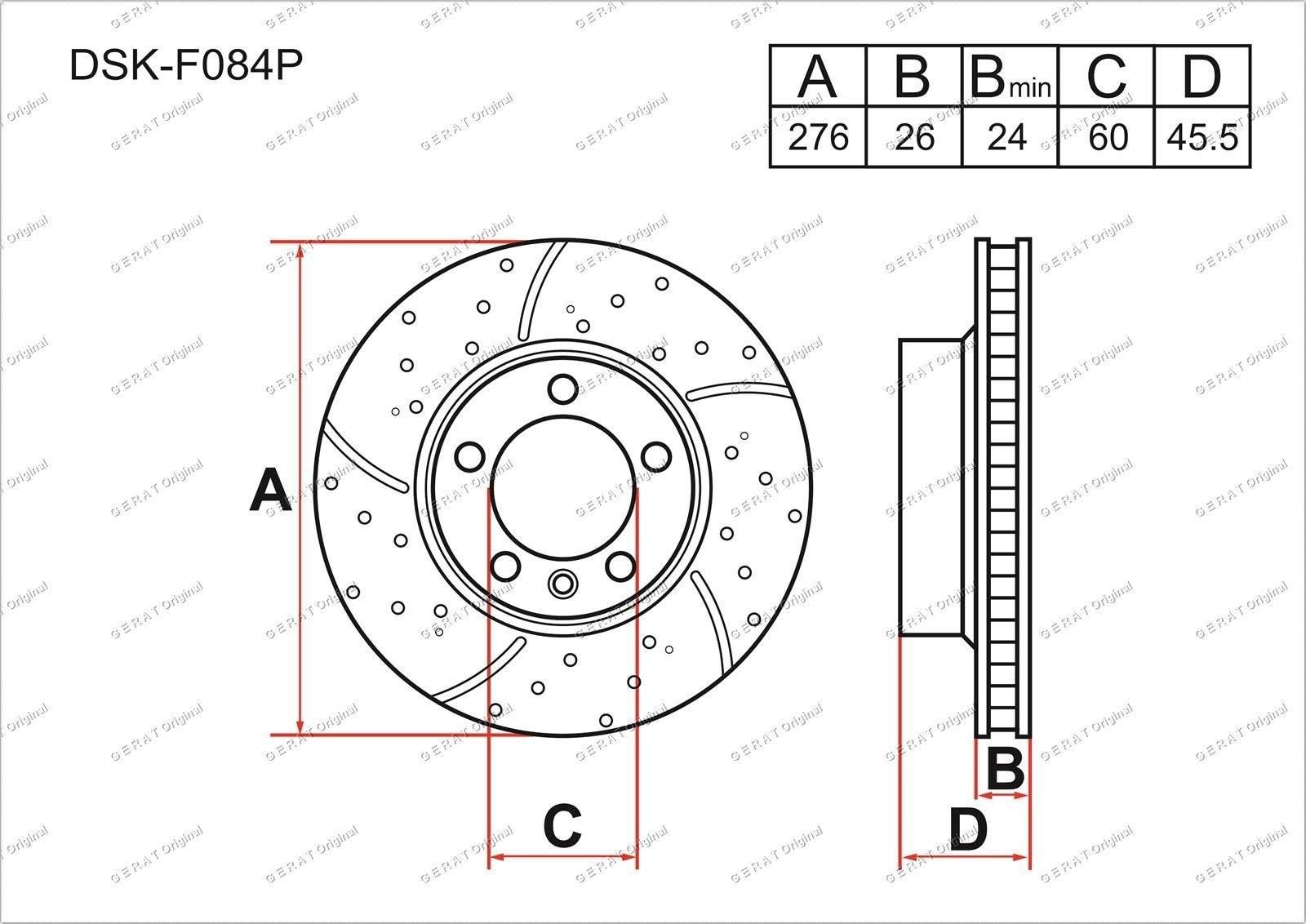 

Тормозной диск Gerat DSK-F084P (передний) Platinum, DSK-F084P