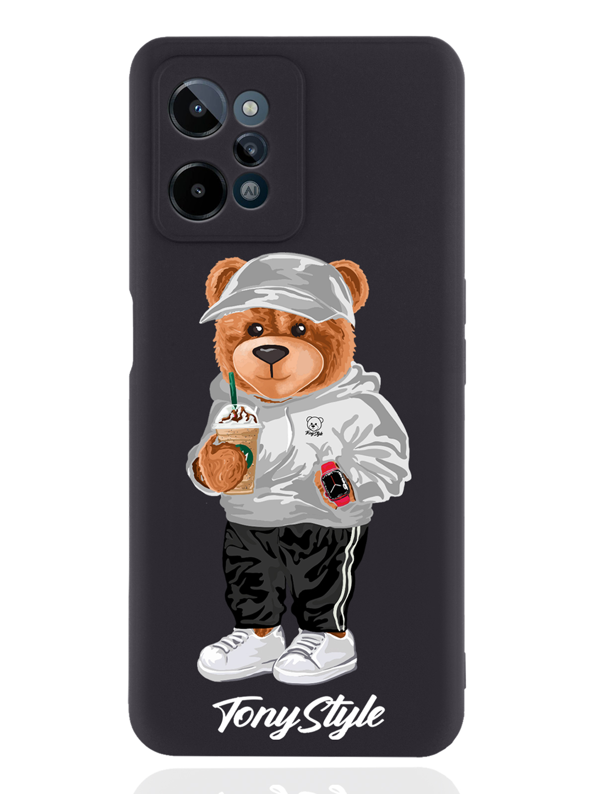 

Чехол Tony Style для realme C31 Tony Style с кофе черный, Серый;белый;черный