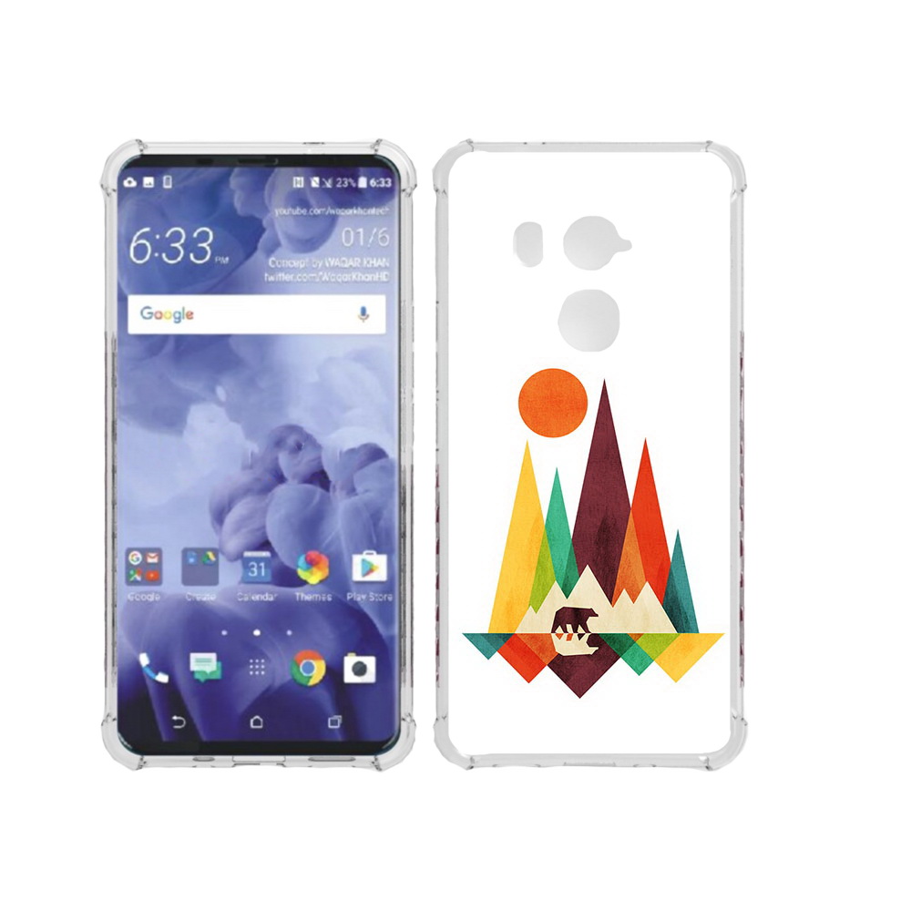 

Чехол MyPads Tocco для HTC U11 Plus нарисованные горы с медведем, Прозрачный, Tocco