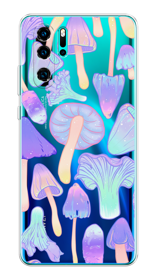 

Чехол на Huawei P30 Pro "Пастельные грибы", Фиолетовый;голубой, 67650-1