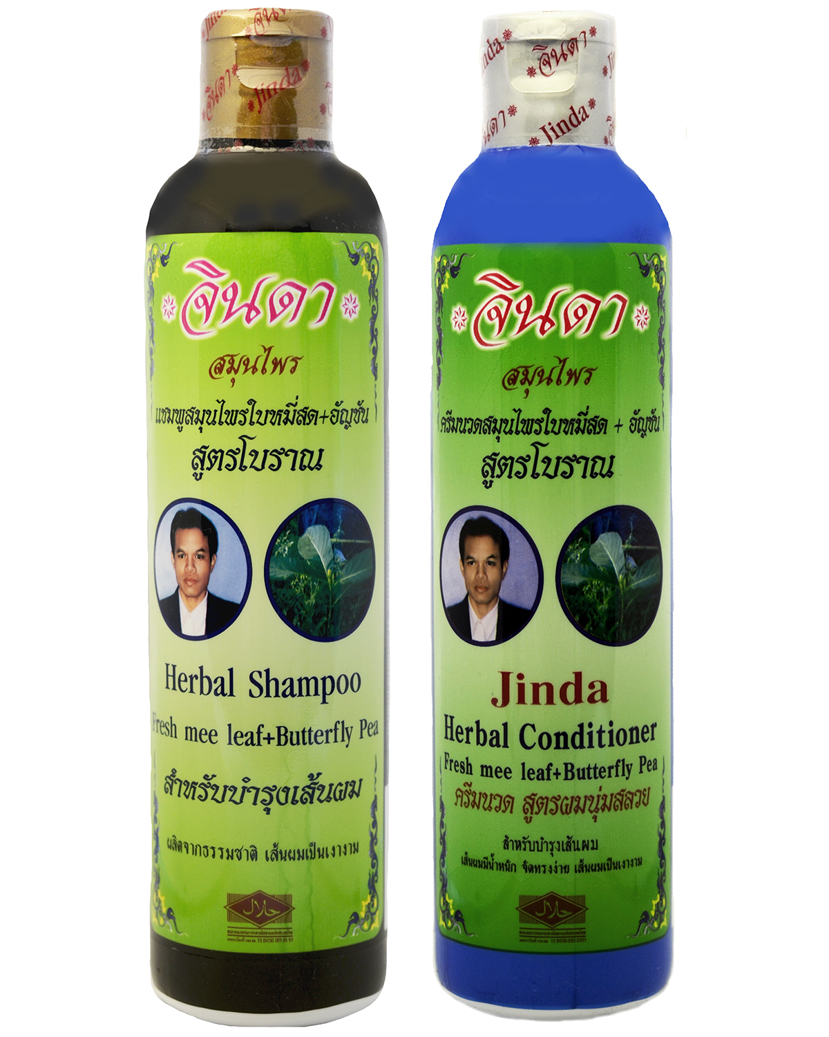 Шампунь и кондиционер для роста волос с мотыльковым горошком Jinda jinda травяной шампунь 250
