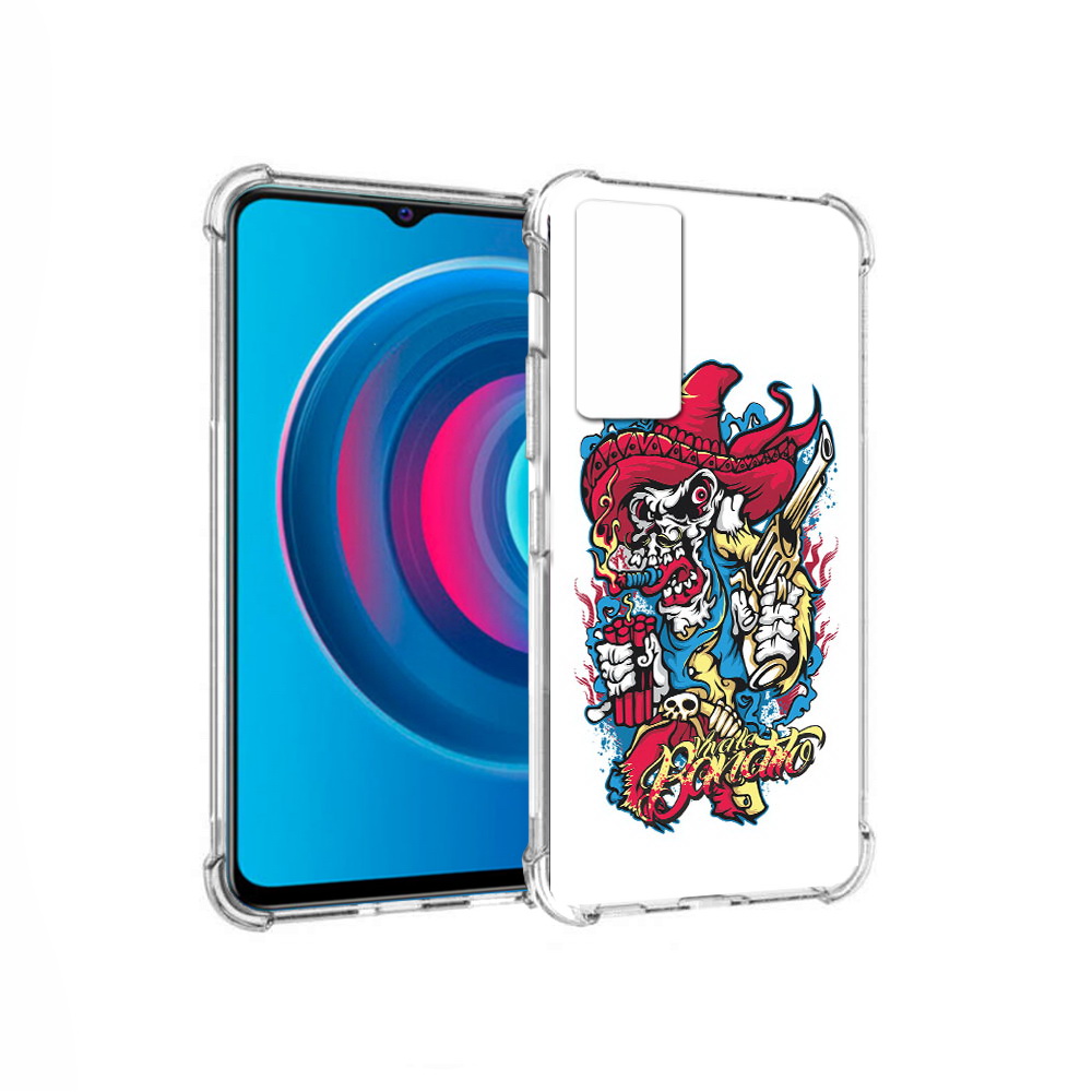 

Чехол MyPads Tocco для Vivo Y74s нарисованный скелет с писталетом (PT224892.430.513), Прозрачный, Tocco