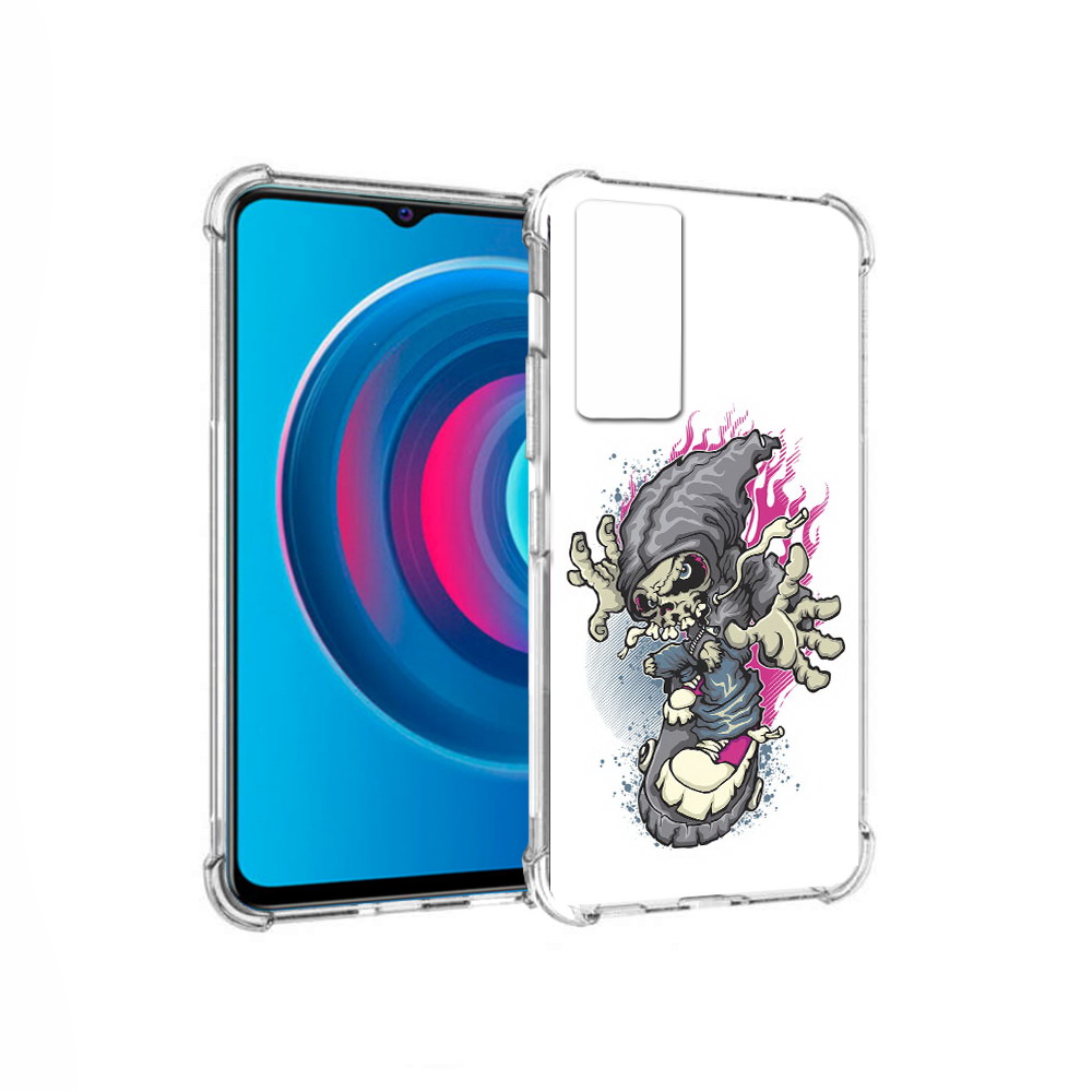 фото Чехол mypads tocco для vivo y74s нарисованный скелет на скейт борде (pt224892.430.512)