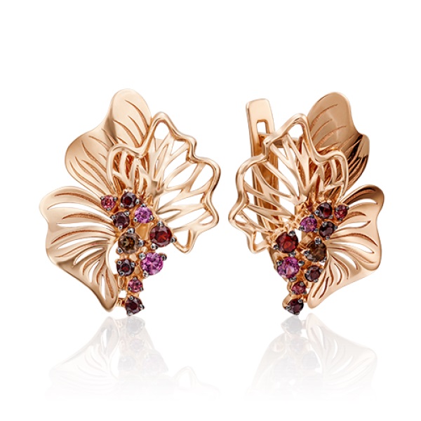 

Серьги из красного золота с гранатом PLATINA jewelry 02-4037-01-705-1110-57, 02-4037-01-705-1110-57