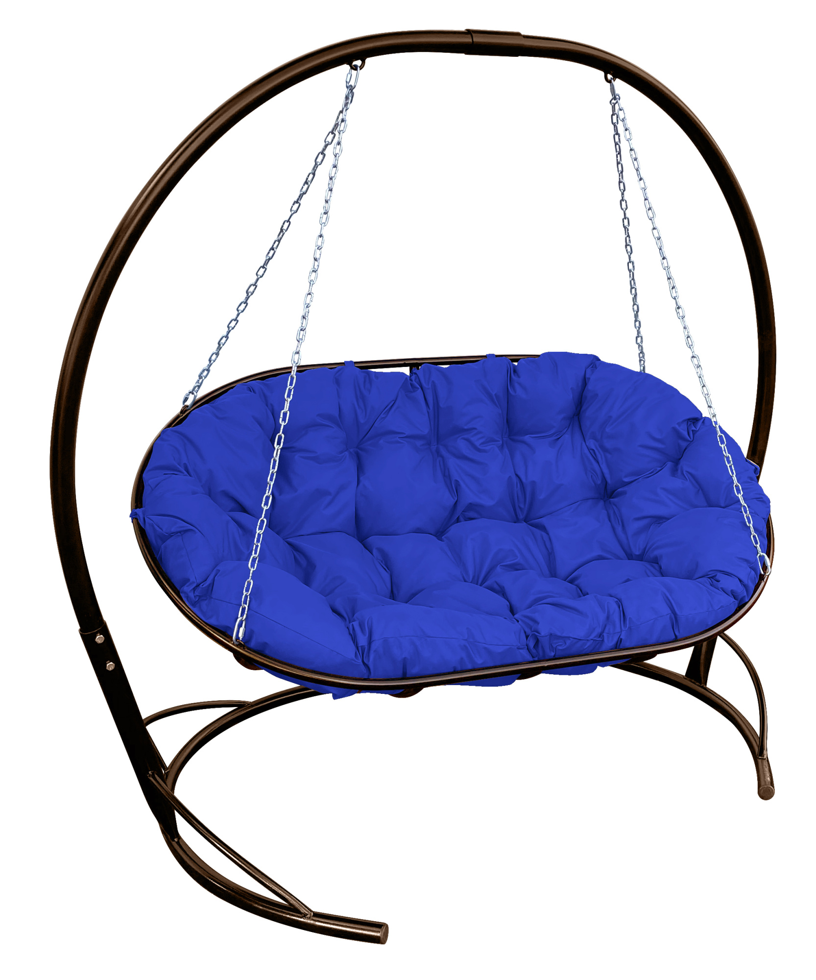 фото Диван m-group "мамасан" подвесной коричневый, синяя подушка