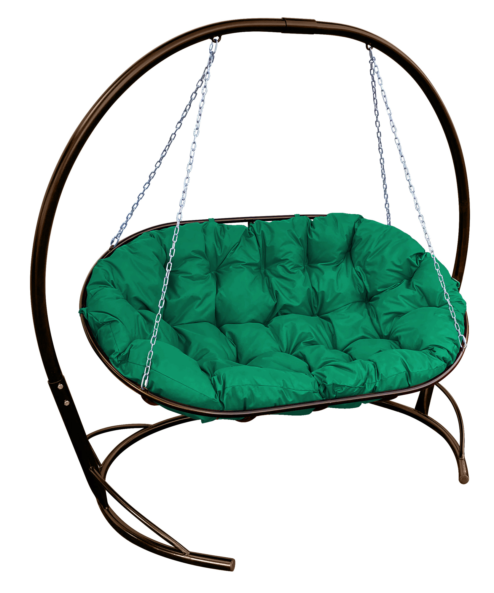 фото Диван m-group "мамасан" подвесной коричневый, зелёная подушка