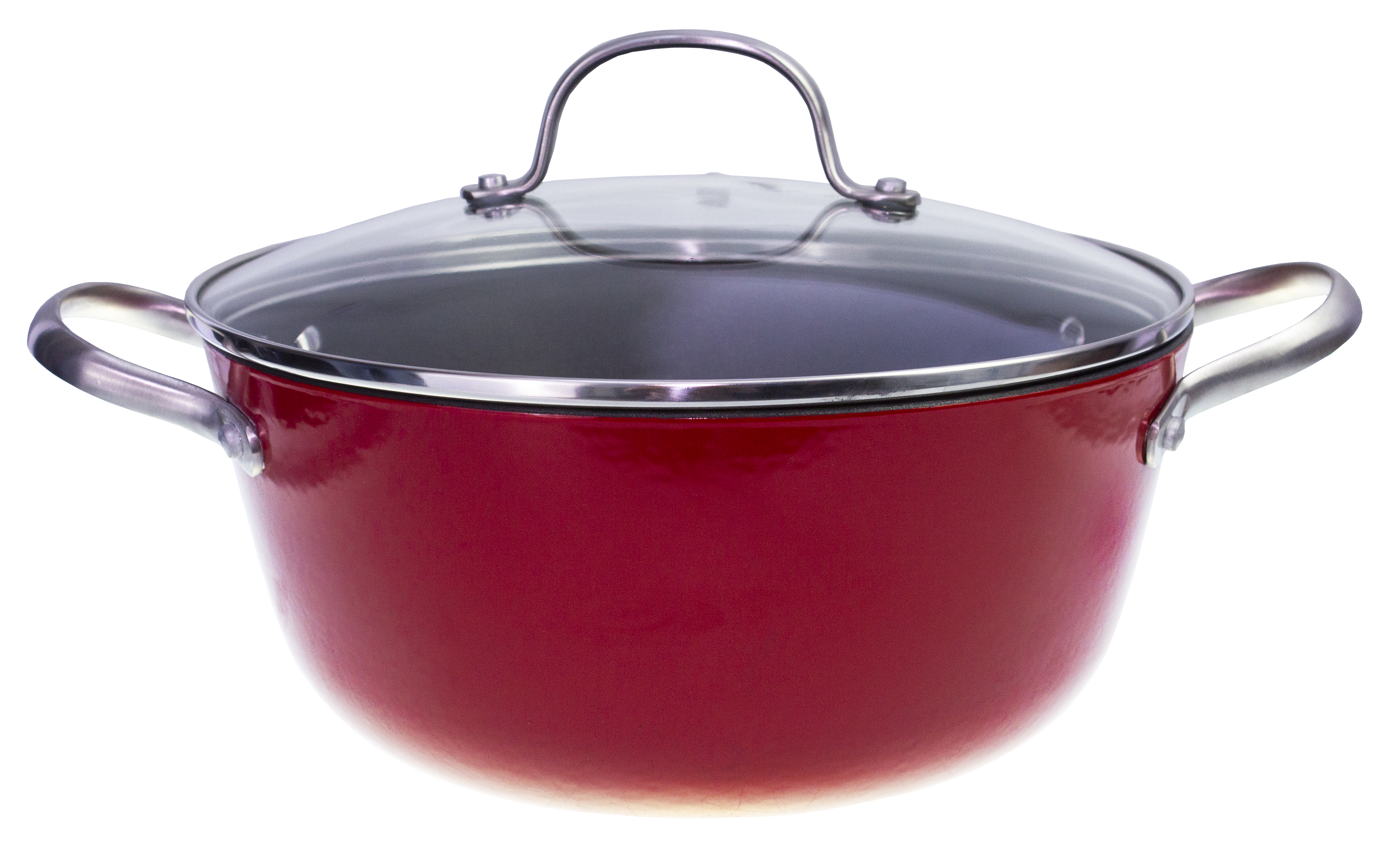 

Кастрюля чугунная с крышкой CAST IRON с антипригарным покрытием 4 л, диаметр 24 см., Красный, Cast Iron