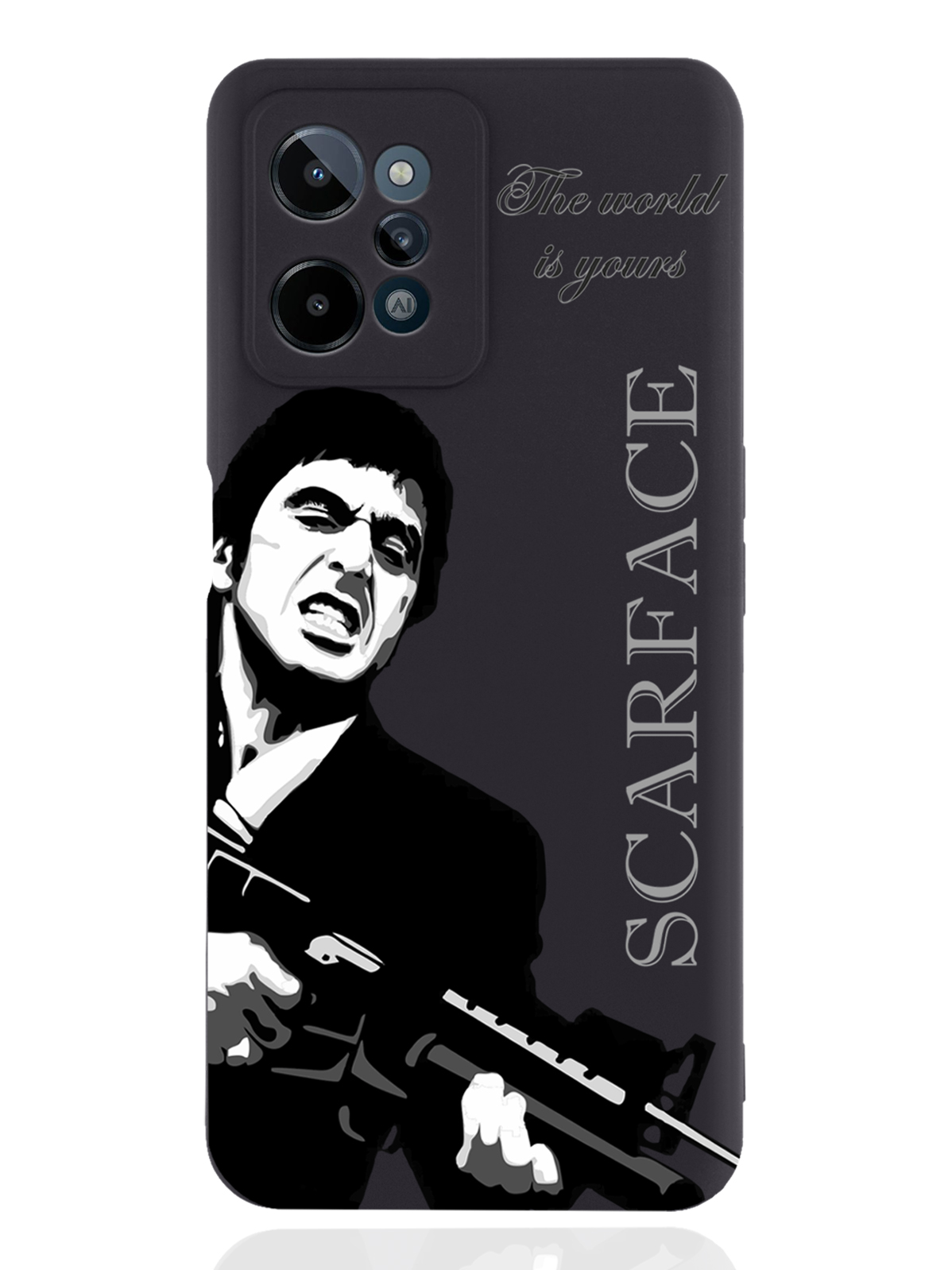 

Чехол MustHaveCase для realme C31 Scarface Tony Montana/ Лицо со шрамом черный, Серый;черный