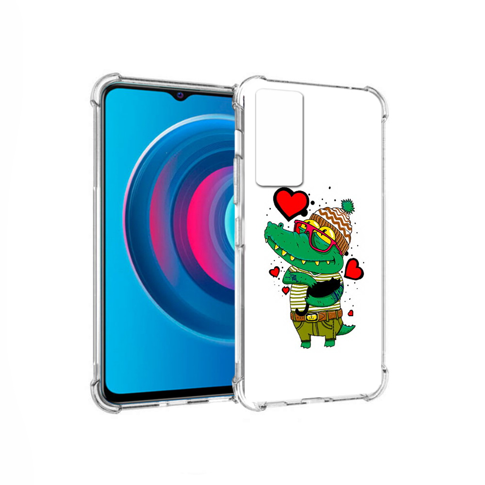 

Чехол MyPads Tocco для Vivo Y74s Влюбленный крокодил (PT224892.430.48), Прозрачный, Tocco