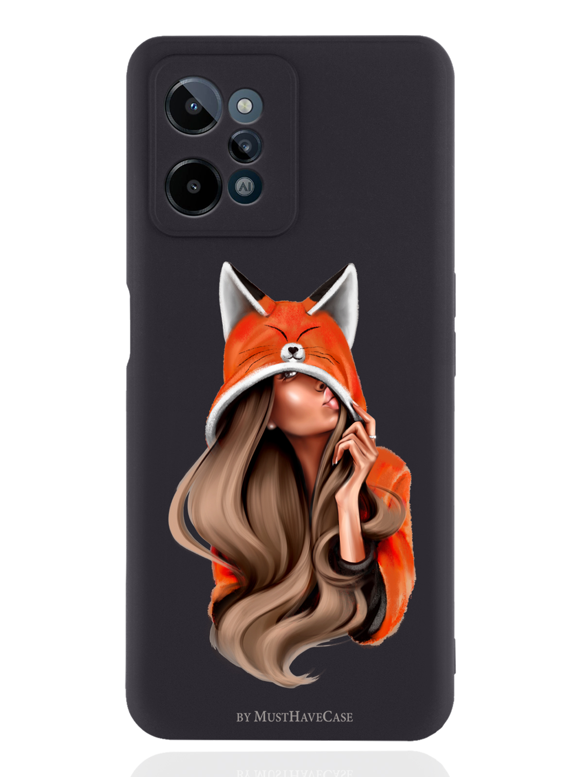 

Чехол MustHaveCase для realme C31 Foxy Girl/ Лисичка черный, Оранжевый;черный