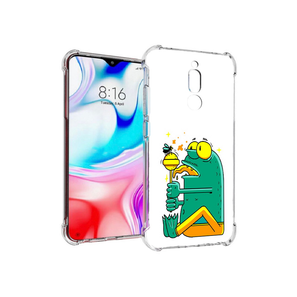 

Чехол MyPads Tocco для Xiaomi Redmi 8 Зеленая лягушка с чупа чупсом (PT138911.300.85), Прозрачный, Tocco