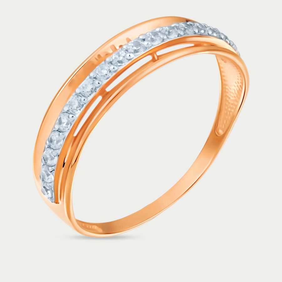 Кольцо из розового золота р. 18 Delta 1103366, фианит