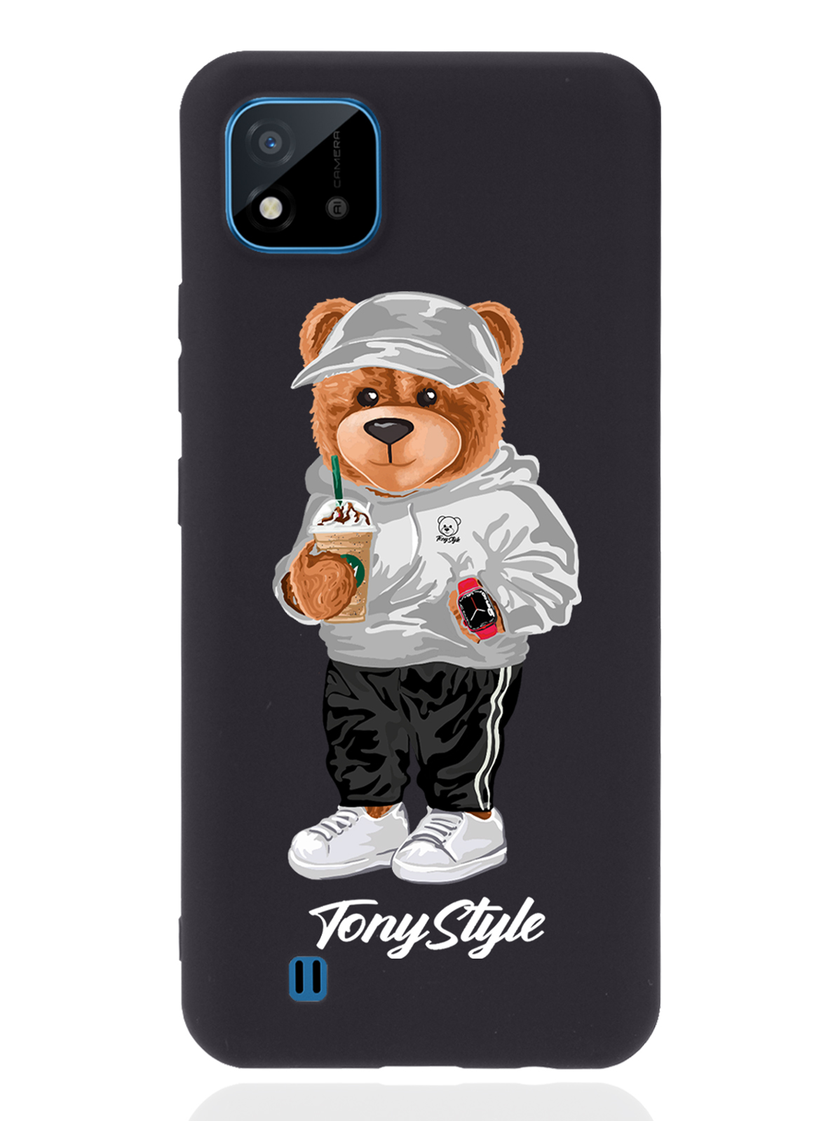 

Чехол Tony Style для realme C11 (2021) Tony Style с кофе черный, Серый;белый;черный