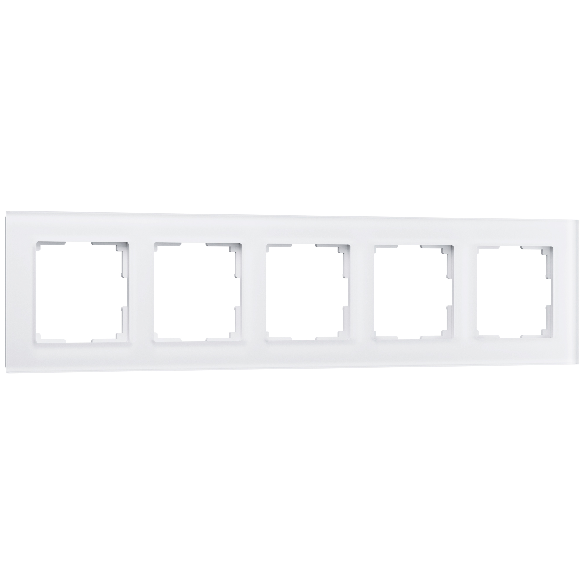 Рамка для розетки / выключателя на 5 постов Werkel W0051105 Favorit белый матовый стекло