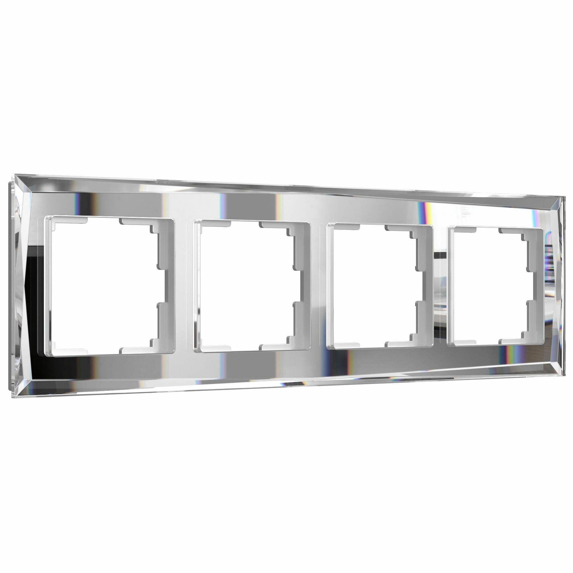 Рамка для розетки / выключателя на 4 поста Werkel W0041220 Diamant зеркальный стекло механизм аудио розетки 2 ой schneider electric merten механизмы mtn467019