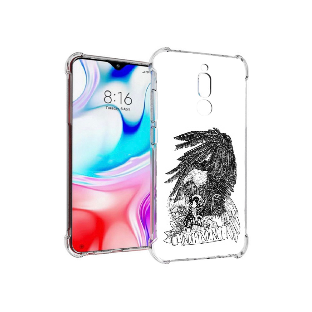 Чехол MyPads Tocco для Xiaomi Redmi 8 черно белый сокол (PT138911.300.688)