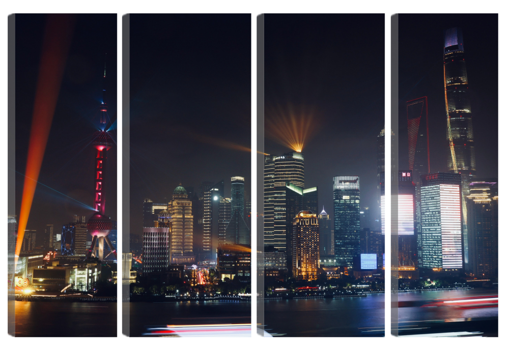 

Большая модульная картина Ночной Гонконг. В спальню, гостиную, зал. PR-213 (162x100см)