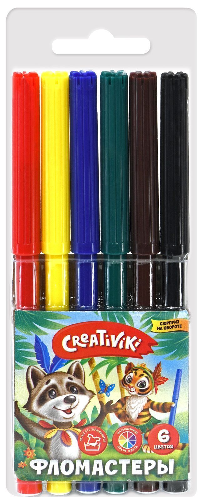 Фломастеры Creativiki Классические ФЛВ06КР 6 цветов 24 шт 1652₽