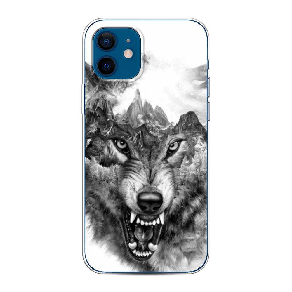 

Чехол Awog на Apple iPhone 12 / Айфон 12 "Волк в горах", Разноцветный, 12550-1
