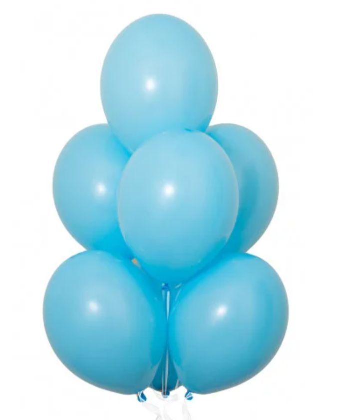 Воздушные шарики Up&Up Голубые, 30 см - набор 100 шт, натуральный латекс