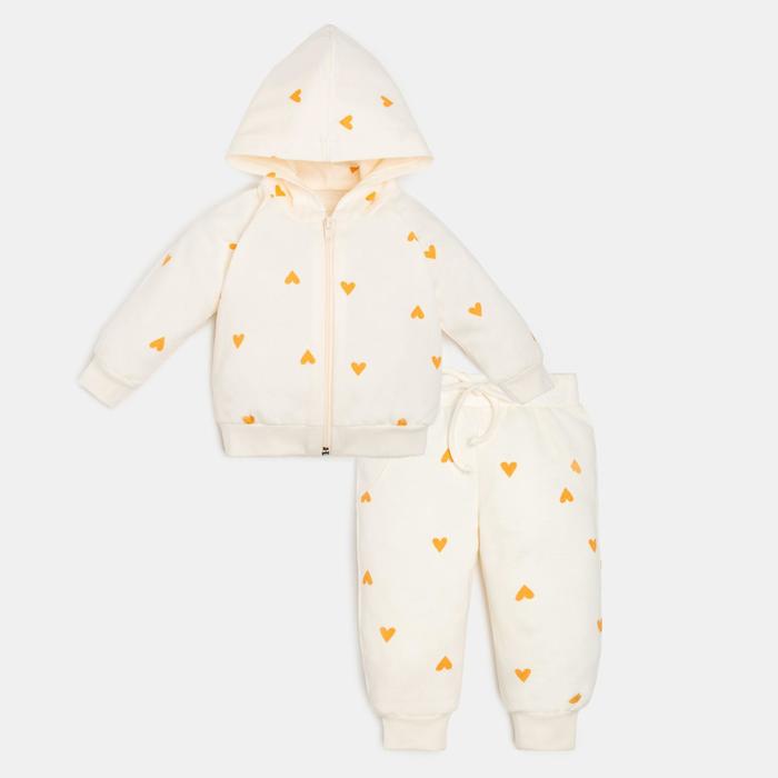 

Комплект: толстовка и брюки Крошка Я "Unicorn" рост 62-68 см, Бежевый