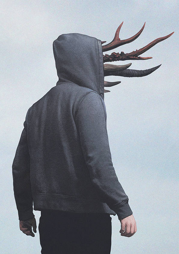 

Большой постер на стену Horns 60х90 см без рамы, YSHORNS