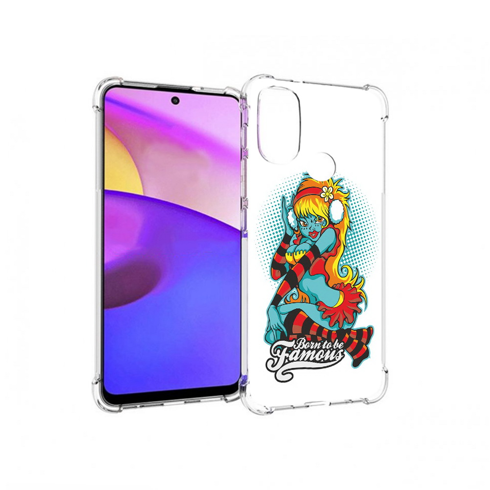 

Чехол MyPads Tocco для Motorola Moto E30 нарисованная девушка в наушниках, Прозрачный, Tocco