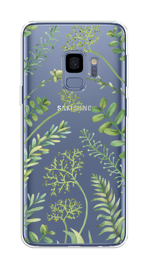 

Чехол на Samsung Galaxy S9 "Green Leaves", Зеленый;прозрачный, 25750-1