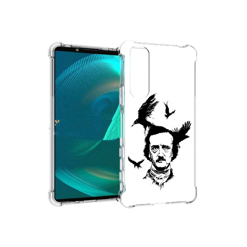 

Чехол MyPads Tocco для Sony Xperia 5 III Эдгар Аллан черно белый (PT172137.231.204), Прозрачный, Tocco
