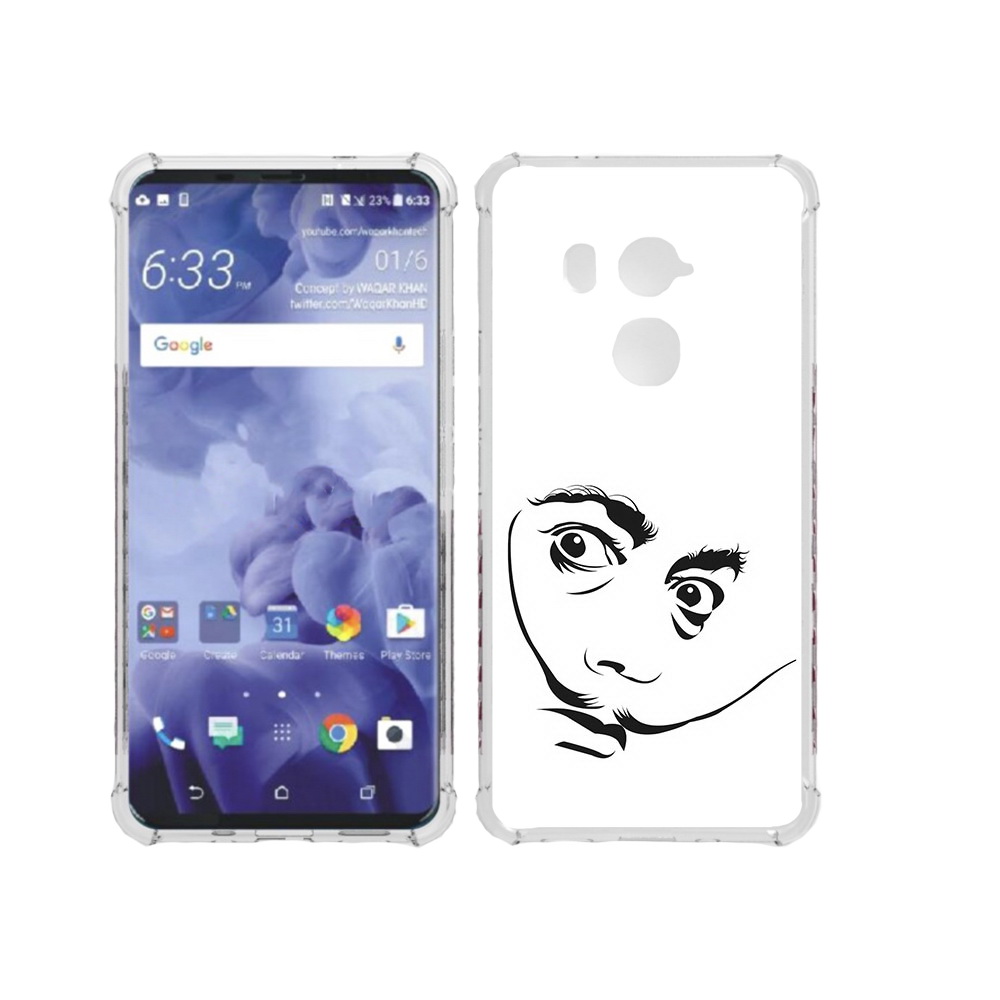 

Чехол MyPads Tocco для HTC U11 Plus мужчина с длинными усами, Прозрачный, Tocco