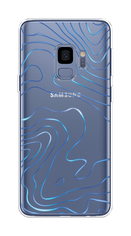 

Чехол на Samsung Galaxy S9 "Blue lines", Прозрачный;синий, 25750-1