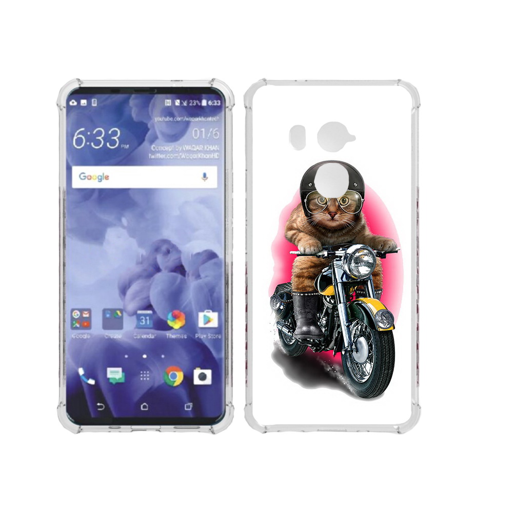 

Чехол MyPads Tocco для HTC U11 Plus мото-кот, Прозрачный, Tocco