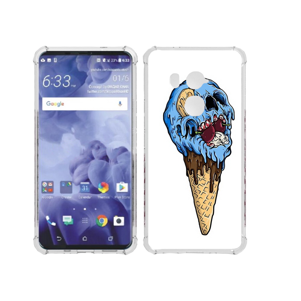 

Чехол MyPads Tocco для HTC U11 Plus мороженное череп, Прозрачный, Tocco