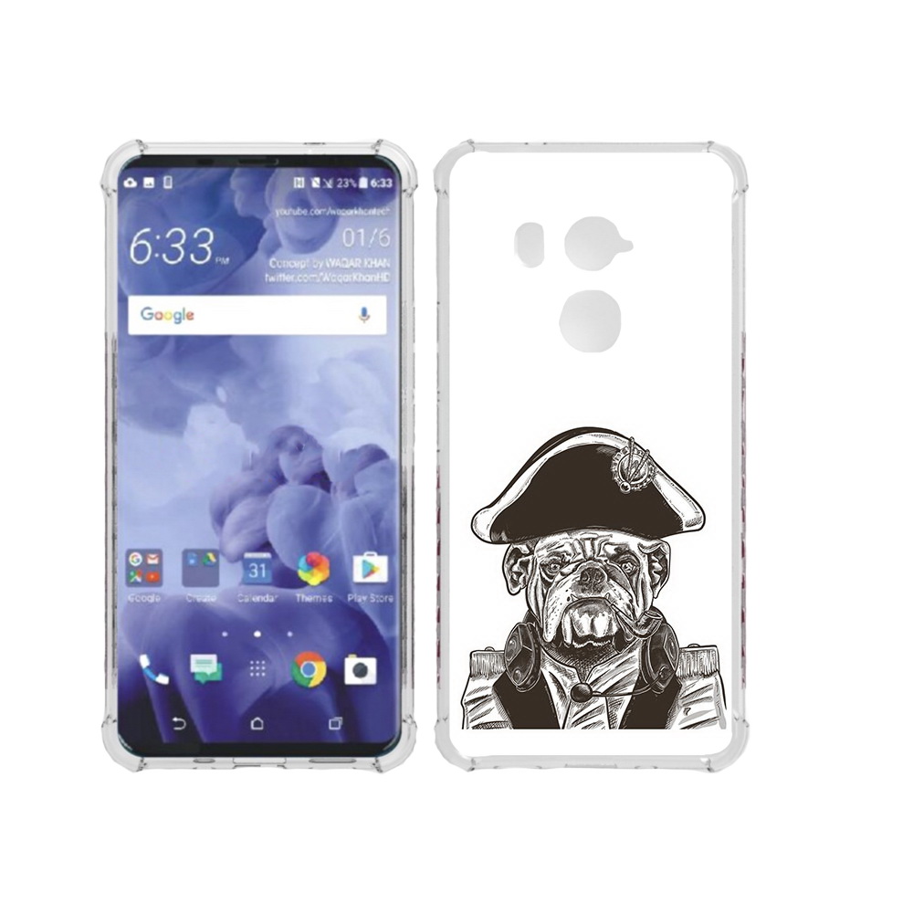 

Чехол MyPads Tocco для HTC U11 Plus мопс генерал, Прозрачный, Tocco