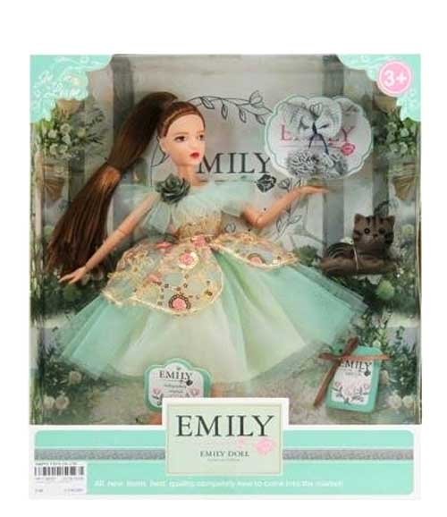 фото Кукла abtoys emily мятная серия с серым котенком и аксессуарами 30см wj-12658 jiangsu holly everlasting inc.