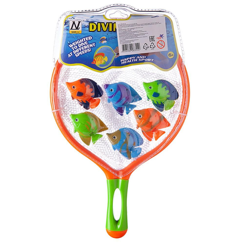 фото Игровой набор junfa поймай рыбку сачок 30х19см и 6 тропических рыбок wa-d9947 junfa toys