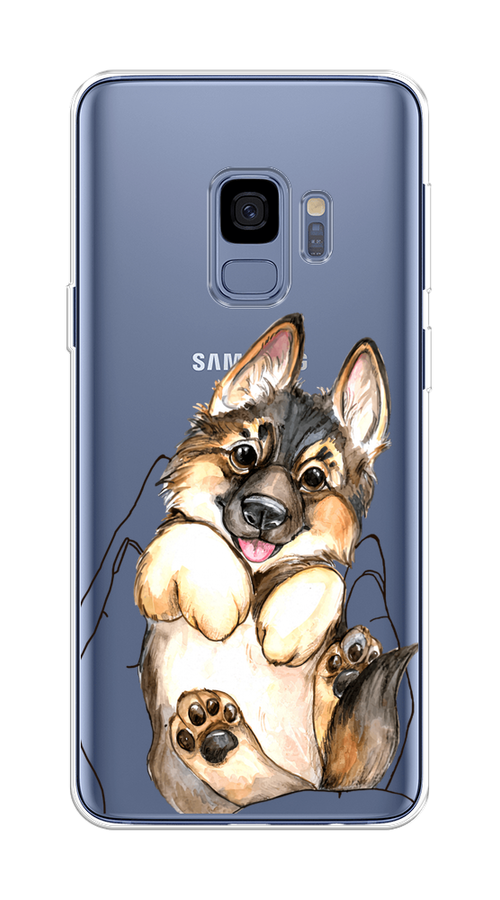 

Чехол на Samsung Galaxy S9 "Овчарка в ладошках", Серый;бежевый;белый, 25750-1